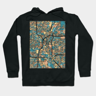 San Antonio Map Pattern in Mid Century Pastel Hoodie